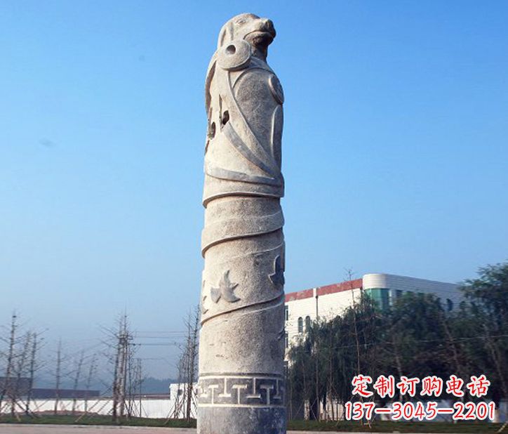 12生肖石柱廣場景觀石雕