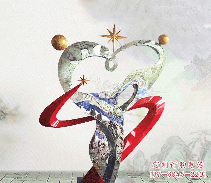 廣場不銹鋼景觀標識雕塑
