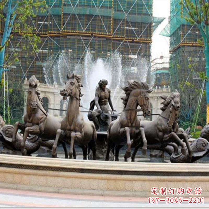 阿波羅戰車水景噴泉裝飾景觀雕塑