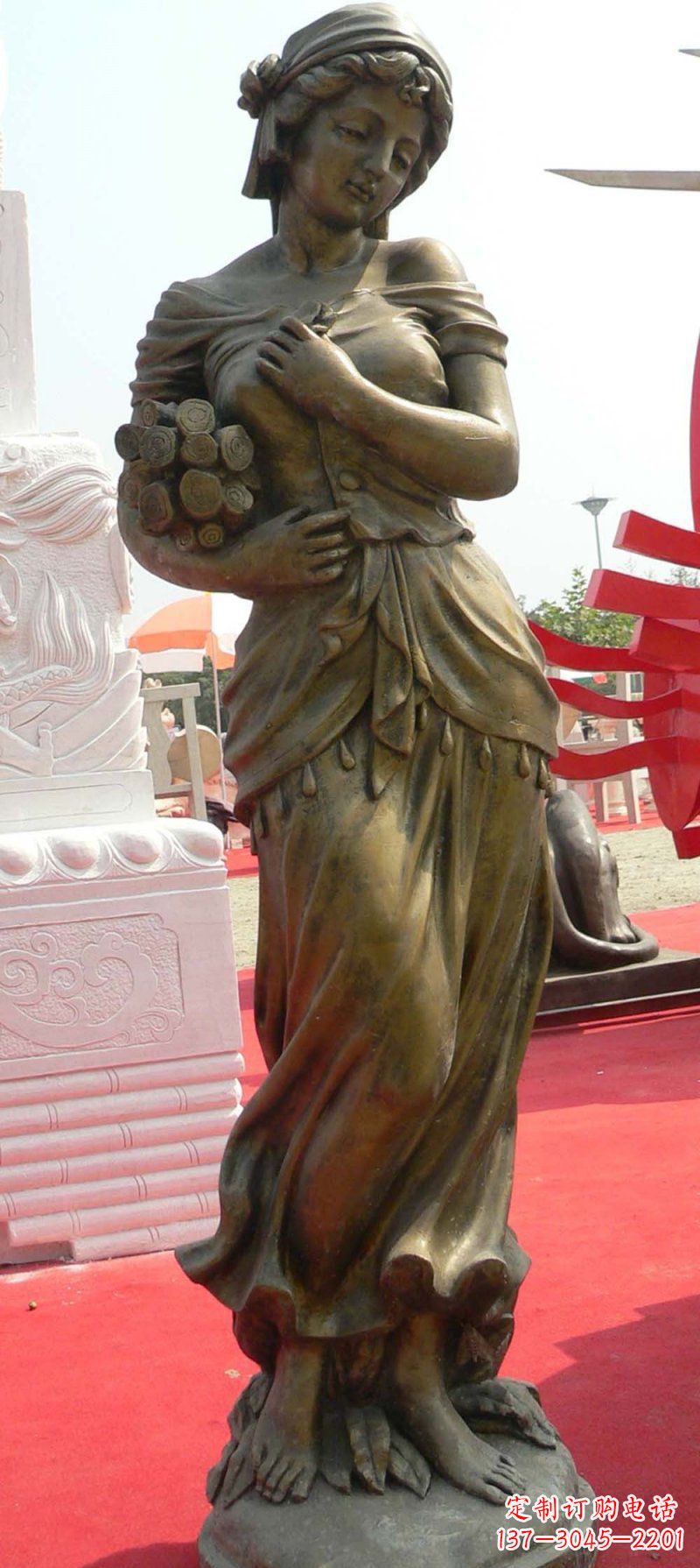 少女夢想銅雕