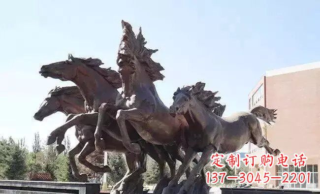 奔騰的馬廣場景觀銅雕