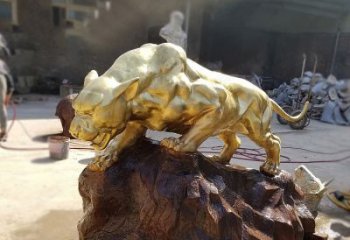 鑄銅雕刻的豹子公園景區情景動物雕塑