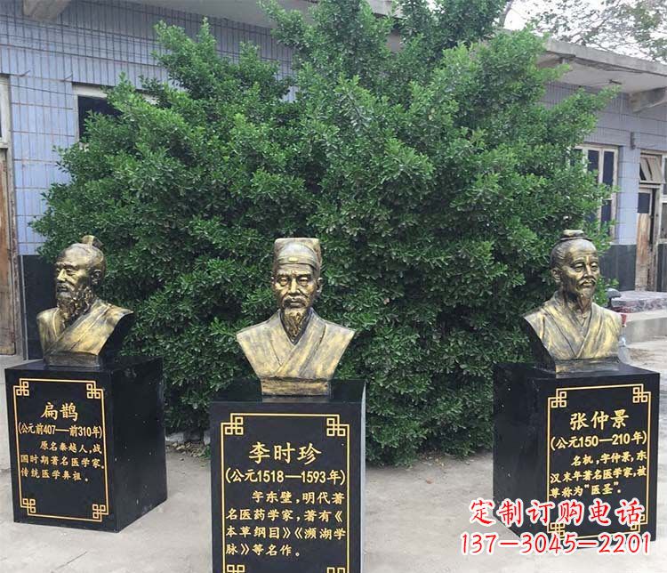 扁鵲李時珍張仲景胸像古代人物銅雕
