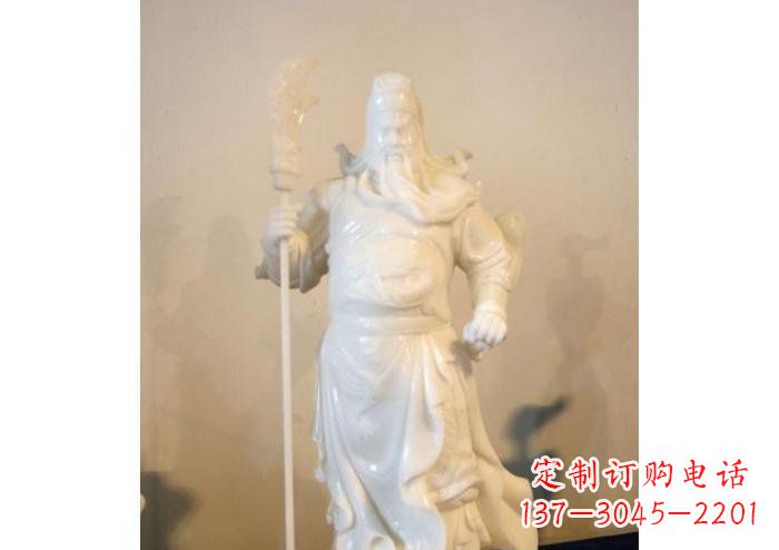 玻璃鋼持刀關公雕塑