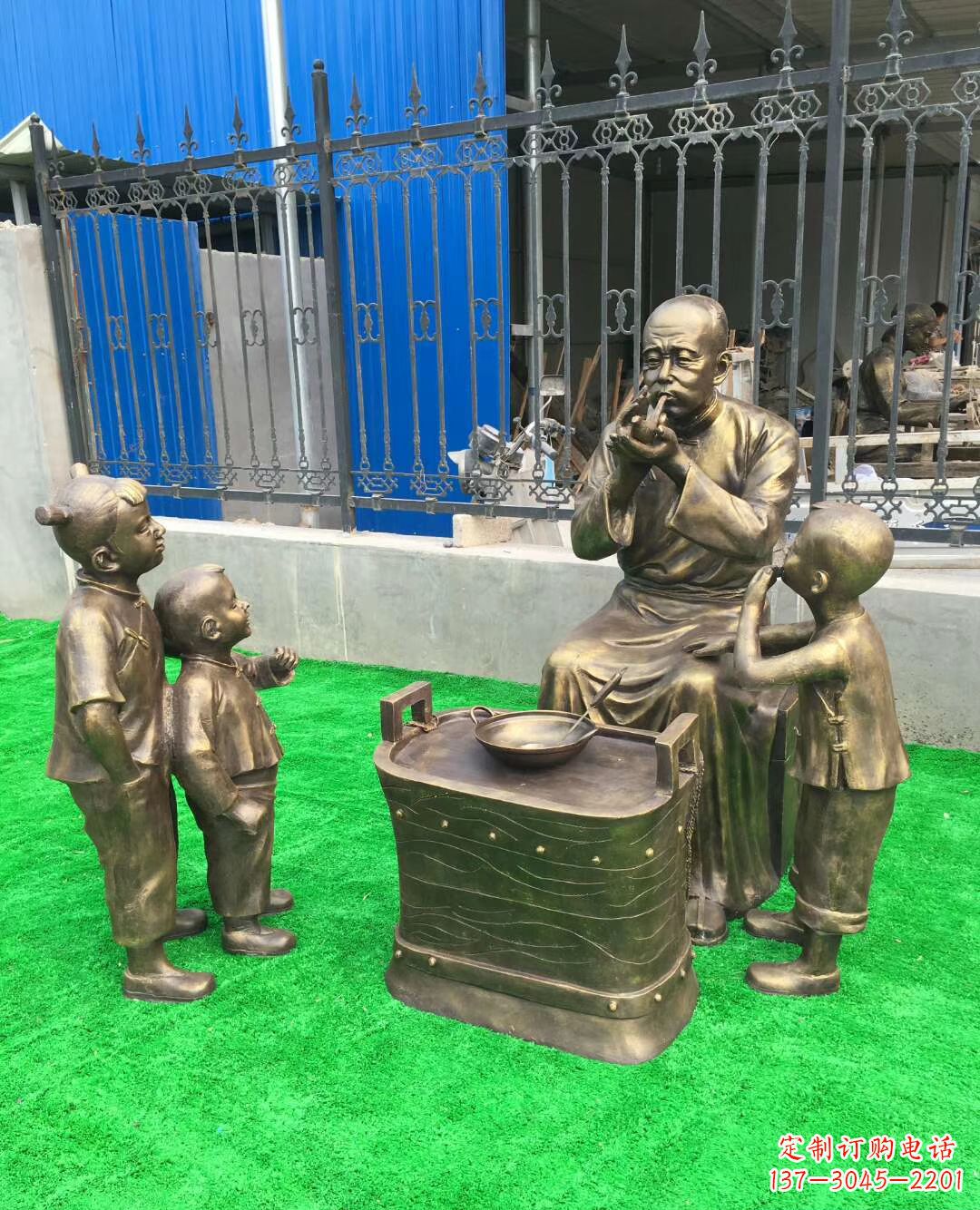 玻璃鋼仿銅小品人物雕塑 公園景觀雕塑