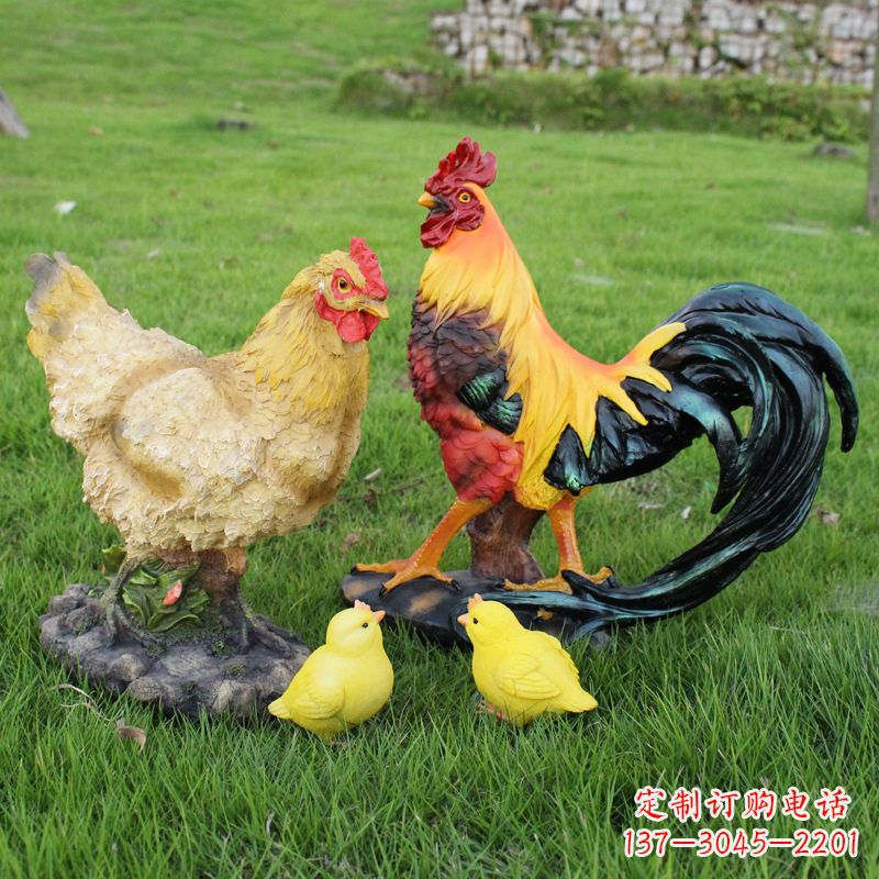 玻璃鋼仿真雞雕塑-公園農家院仿真家禽擺件