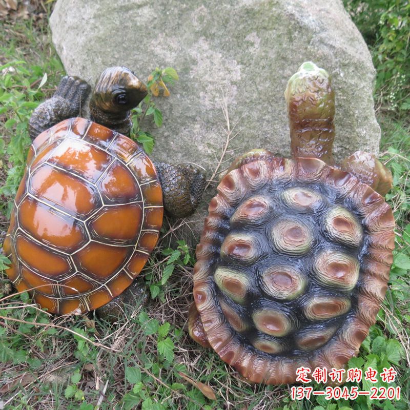 玻璃鋼仿真烏龜雕塑，園林陸龜海龜花園裝飾擺件