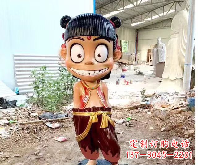 玻璃鋼仿真小哪咤 1米高現貨