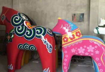 新穎獨(dú)角獸彩繪玻璃鋼裝飾品