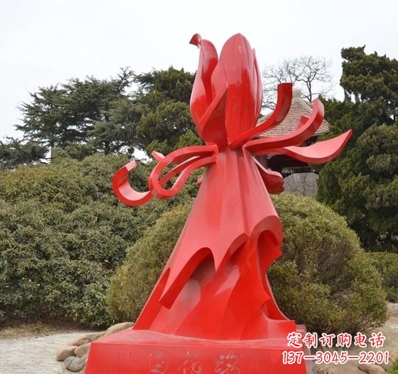 不銹鋼彩色城市花朵雕塑