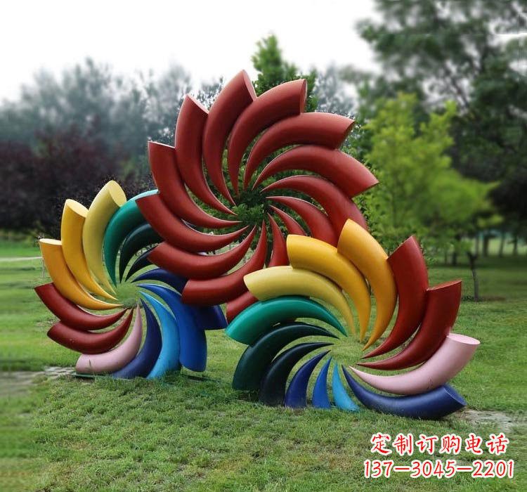 不銹鋼彩色抽象旋風(fēng)雕塑