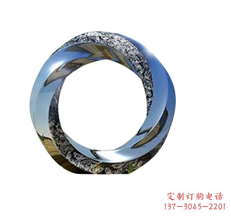 不銹鋼城市抽象圓環雕塑