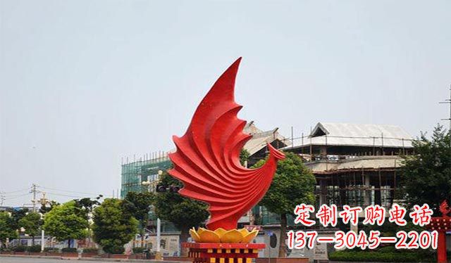 不銹鋼鳳凰雕塑象征著城市繁榮 不銹鋼鳳凰雕塑象征著城市繁榮