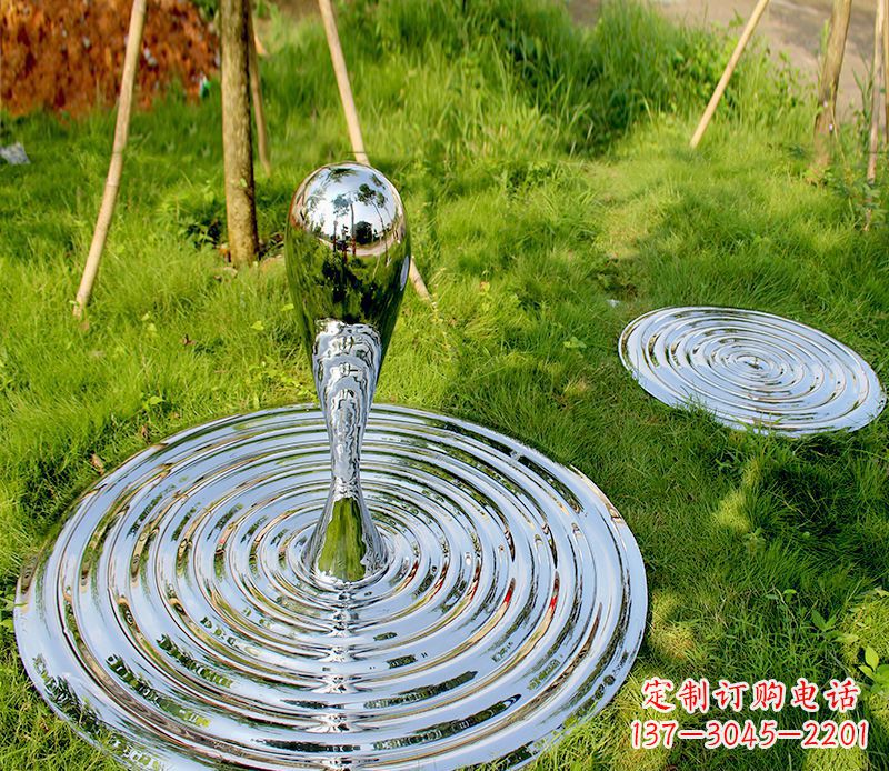 不銹鋼抽象波紋雕塑