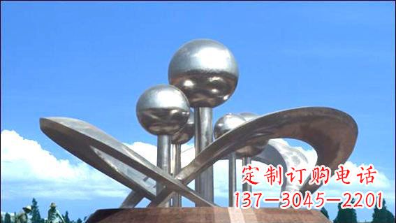 不銹鋼抽象風球公園景觀雕塑