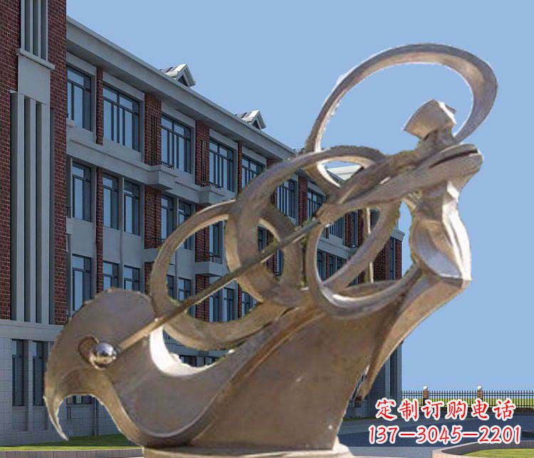 不銹鋼抽象高爾夫球人物雕塑