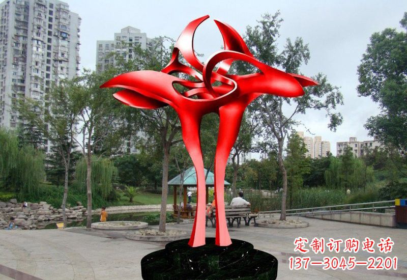 不銹鋼抽象花朵雕塑2