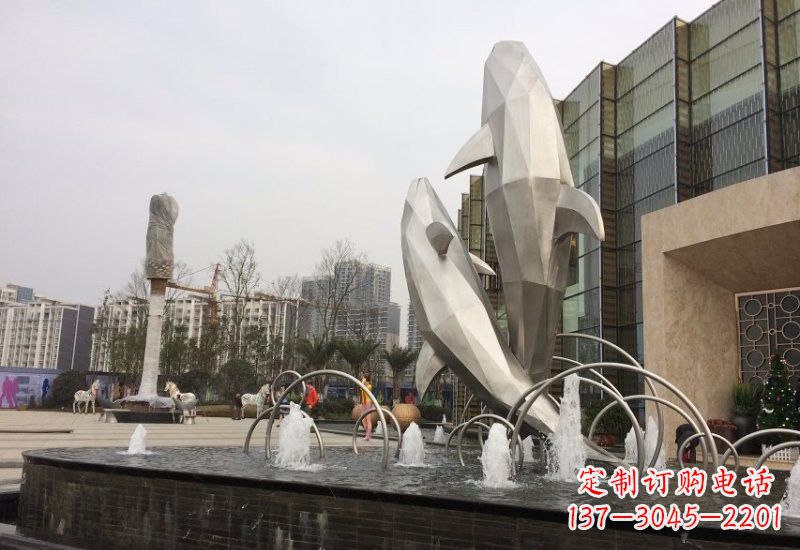 海豚雕塑 - 不銹鋼/抽象/海豚 海豚雕塑 - 不銹鋼/抽象/海豚