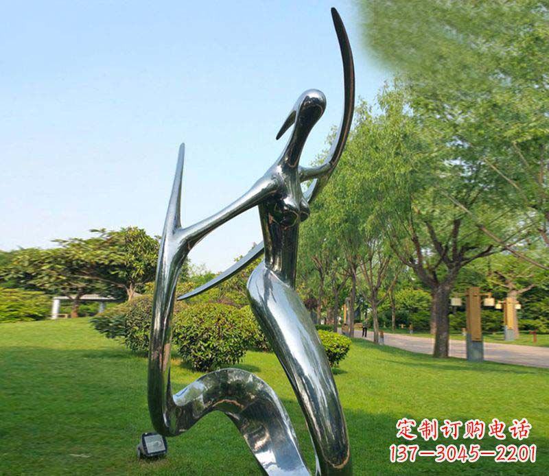 不銹鋼抽象美女跳舞雕塑