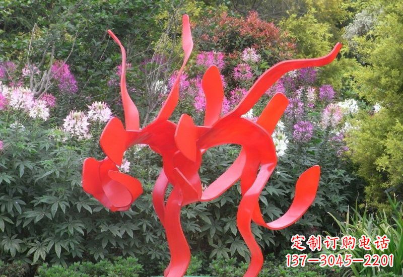 不銹鋼抽象人物扭秧歌雕塑