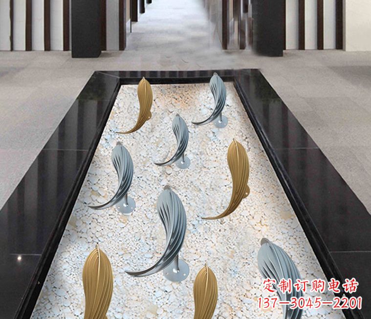 不銹鋼抽象小魚雕塑112