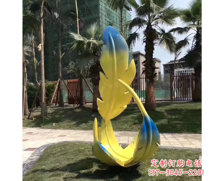 不銹鋼抽象羽毛景觀雕塑