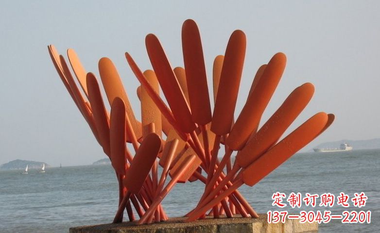 不銹鋼船槳海邊景觀雕塑