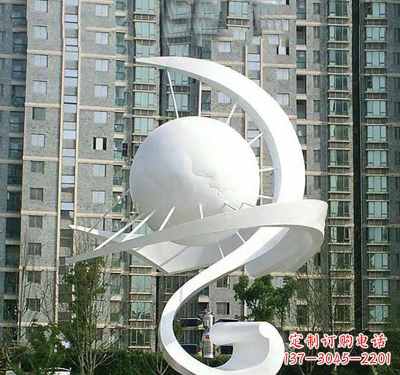 不銹鋼創意抽象太陽景觀雕塑