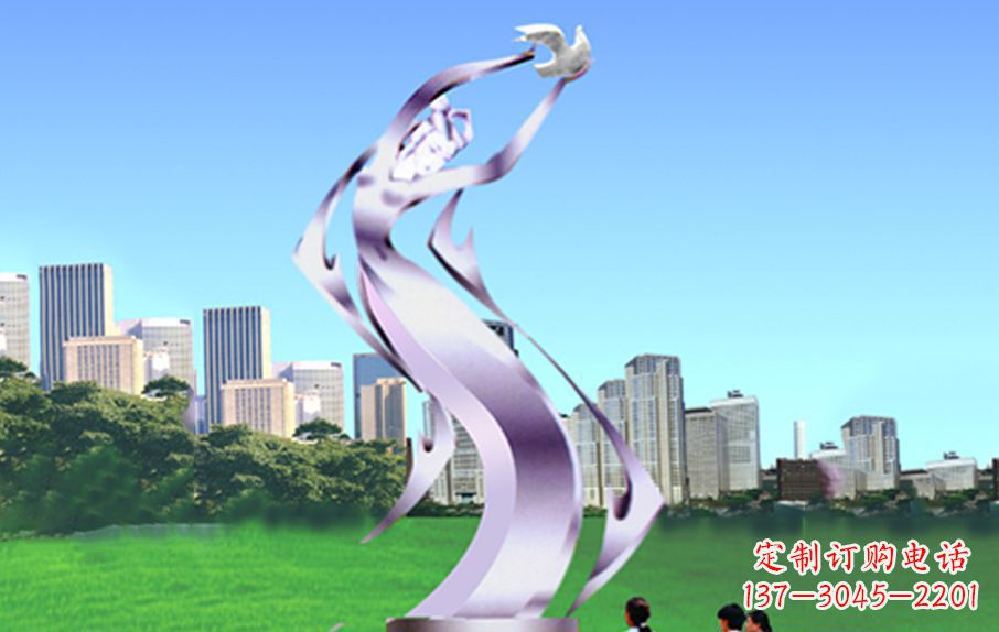 不銹鋼放飛希望公園景觀雕塑