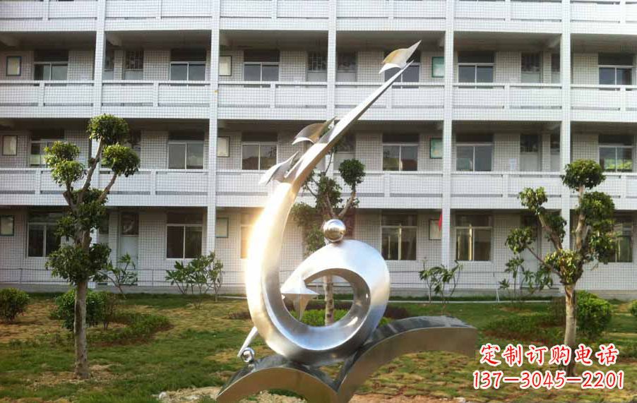 不銹鋼飛向未來校園景觀雕塑