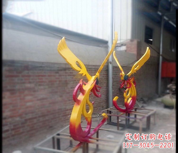 不銹鋼鳳凰公園景觀雕塑