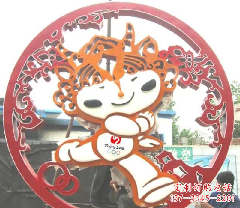 不銹鋼福娃雕塑 (2)