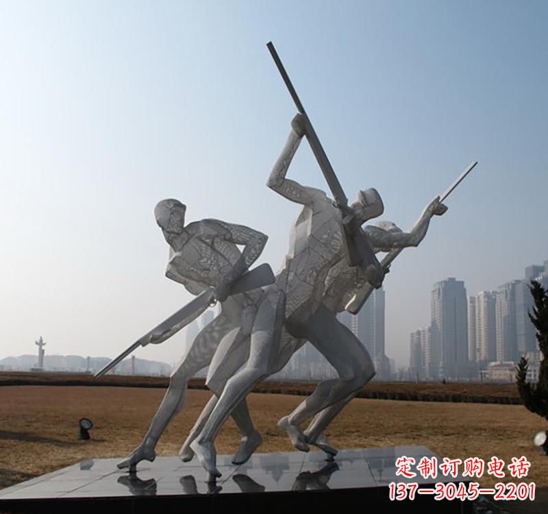 不銹鋼廣場比賽運動人物雕塑