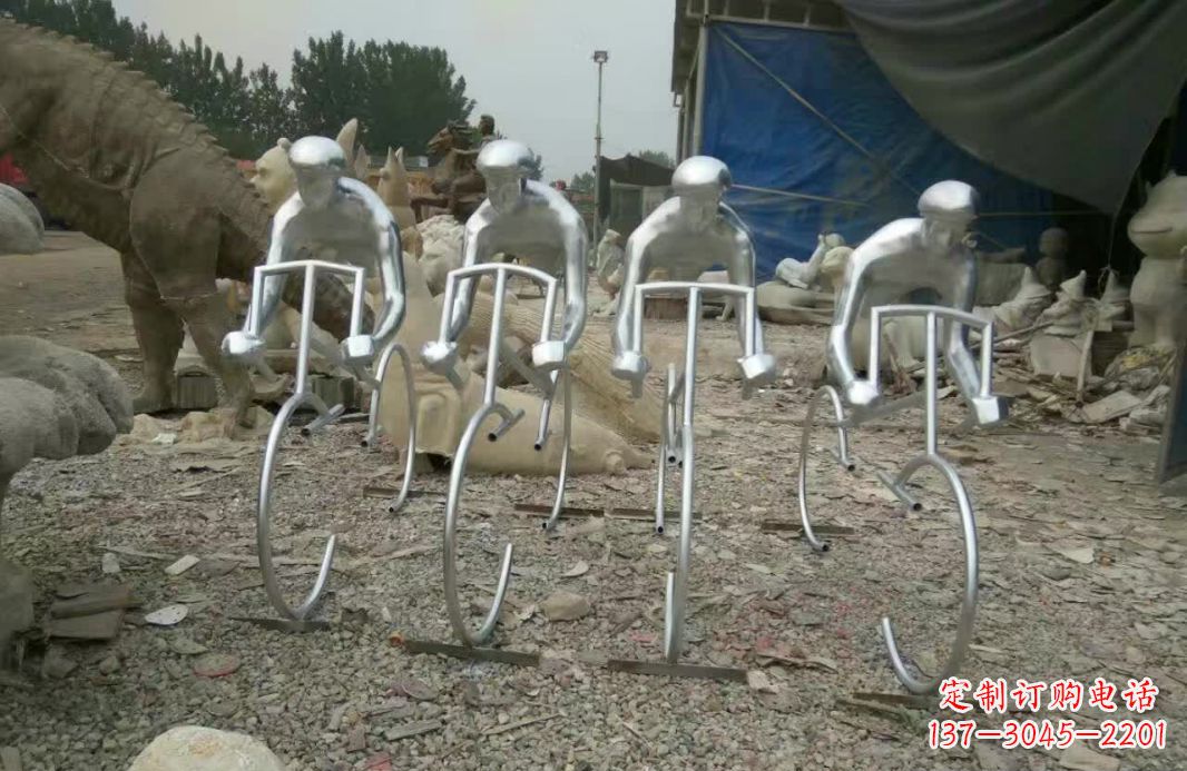 不銹鋼自行車雕塑——美麗的自行車文化精神