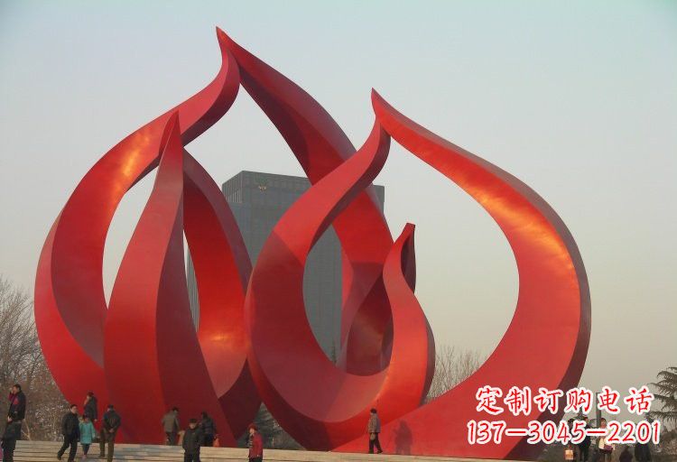 不銹鋼廣場抽象桃雕塑