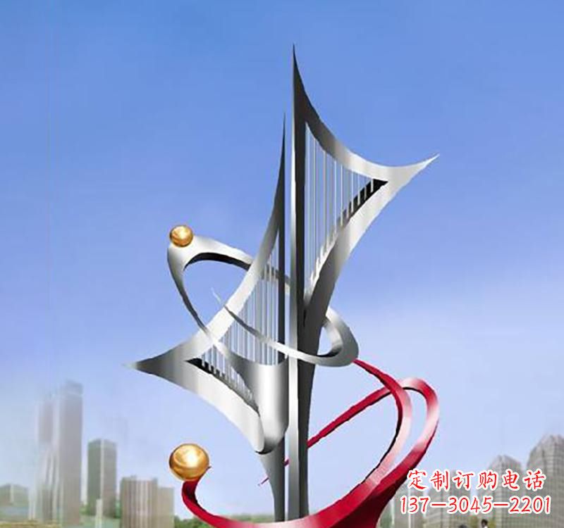 不銹鋼廣場(chǎng)和諧共贏標(biāo)志雕塑