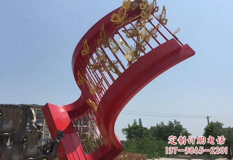 不銹鋼蝴蝶靈動的藝術雕塑