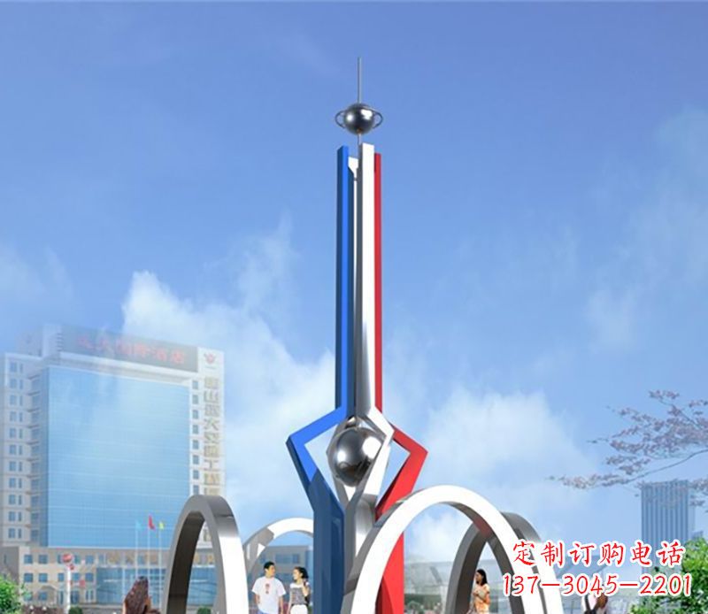 不銹鋼廣場(chǎng)景觀雕塑2