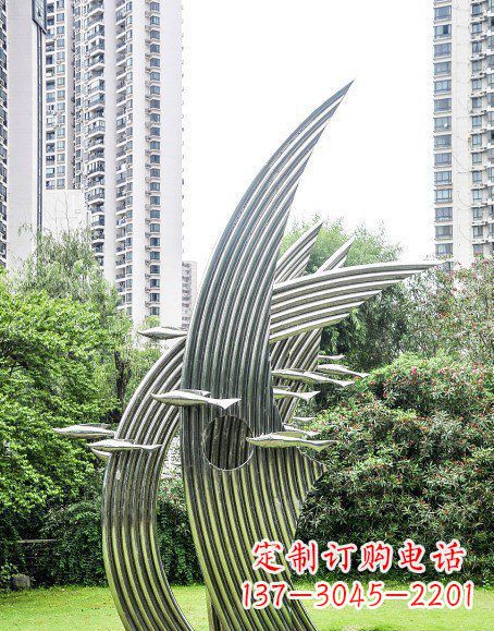 不銹鋼海草魚小區(qū)雕塑