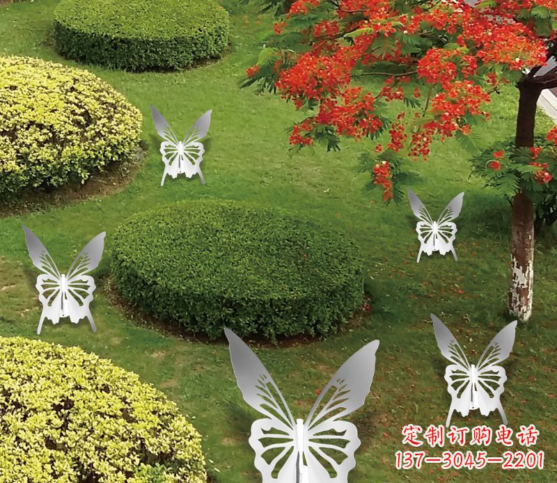 靈動飛舞不銹鋼蝴蝶雕塑