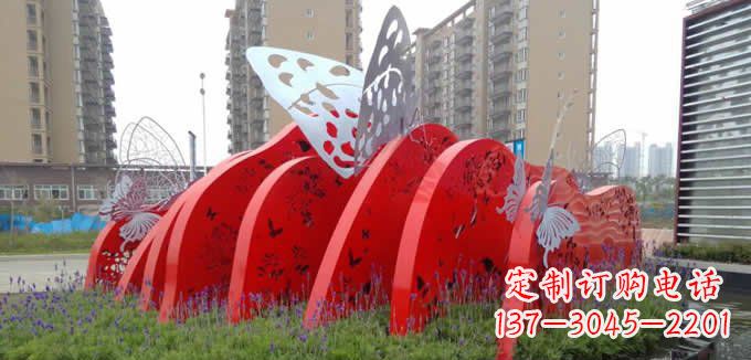 不銹鋼蝴蝶小區景觀雕塑美麗的蝴蝶展翅