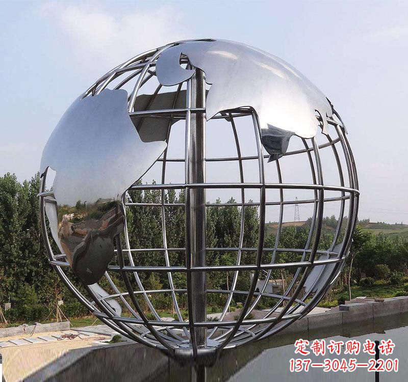 不銹鋼戶外地球儀雕塑一件既美觀又能提醒人們環保的藝術品