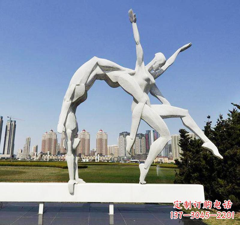 不銹鋼戶外運動人物雕塑