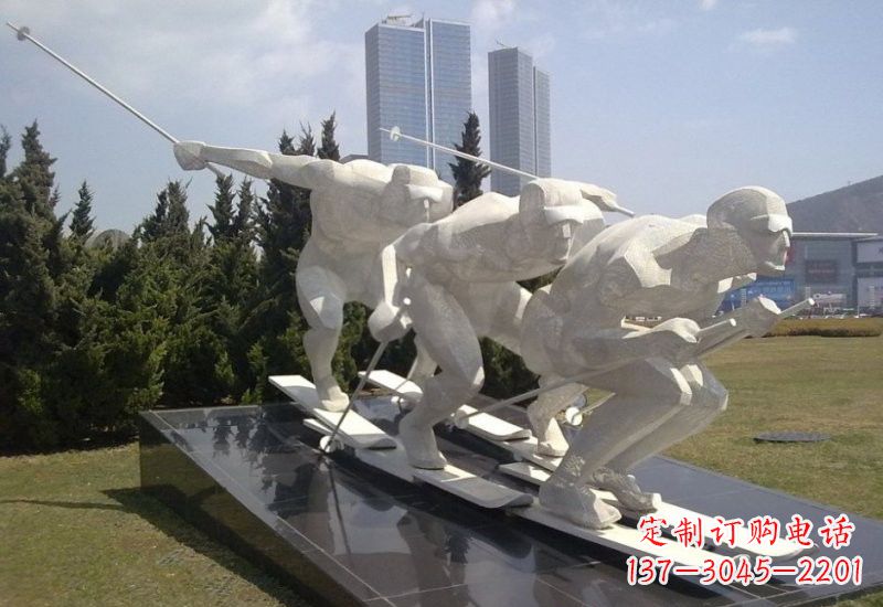 不銹鋼滑雪人物雕塑