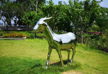 不銹鋼公園動物鏡面羊雕塑