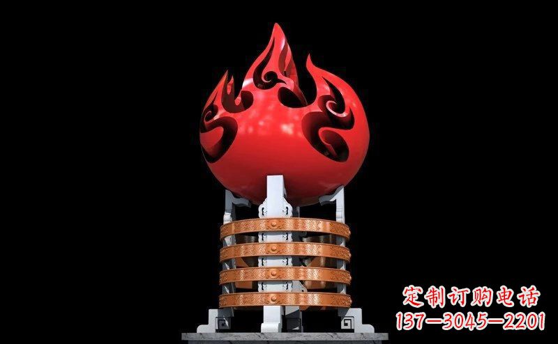 不銹鋼火炬雕塑傳承奮進(jìn)精神