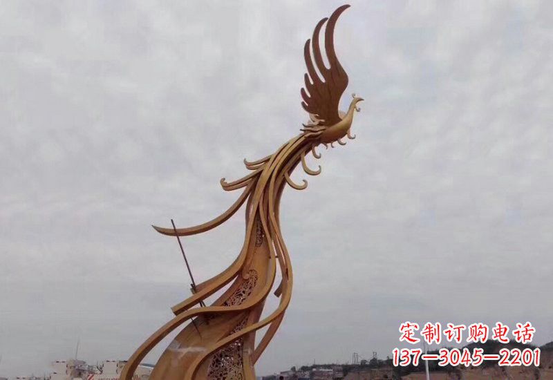 不銹鋼鳳凰雕塑精致美觀 不銹鋼鳳凰雕塑精致美觀