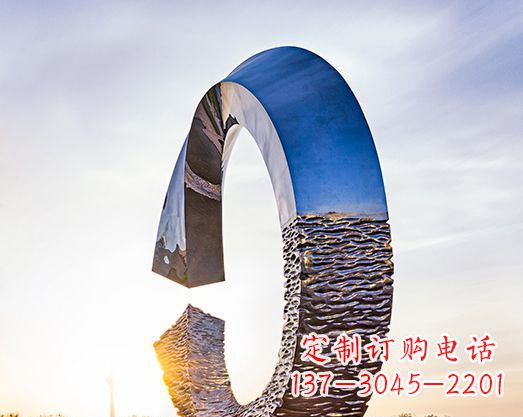 不銹鋼景觀圓環標志雕塑