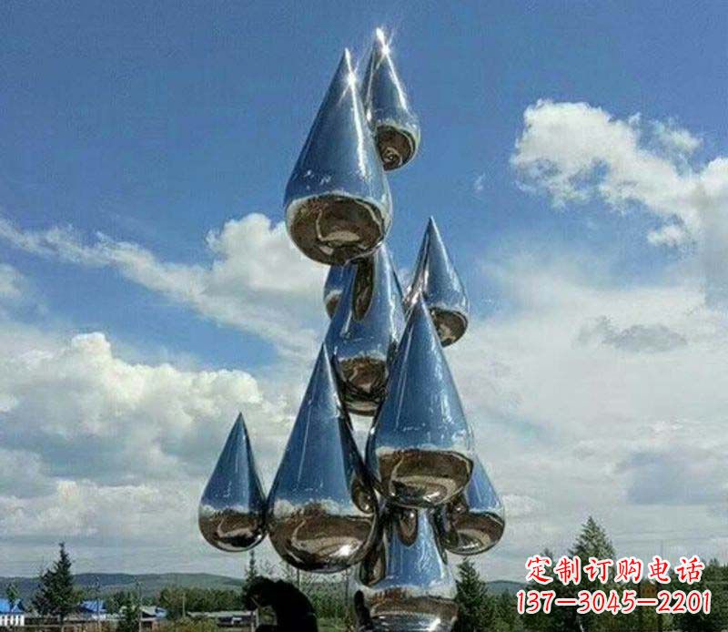 不銹鋼鏡面大型水滴雕塑——藝術(shù)精美、精致優(yōu)雅