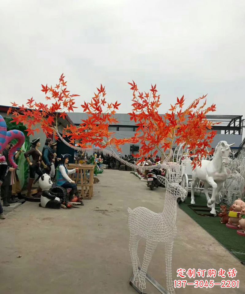 不銹鋼麋鹿雕塑精美的藝術品